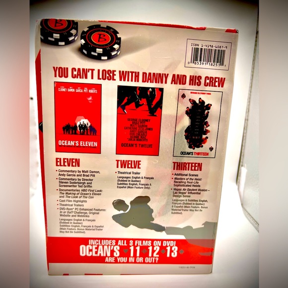 Ocean's Trilogy Ocean’s Eleven, Twelve, & Thirteen, DVDs, Packaged, Never Used - Picture 2 of 4